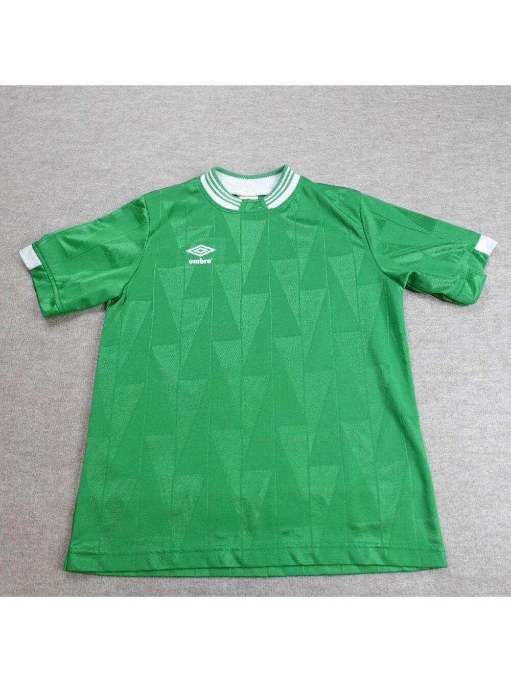 Vintage Umbro Shirt Green Double Sided Satin Made in USA  Soccer Football #13